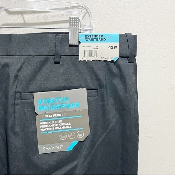 SAVANE Women’s Black Stretch Microfiber Wrinkle Free Extender Waist Short 42 - Picture 4 of 8